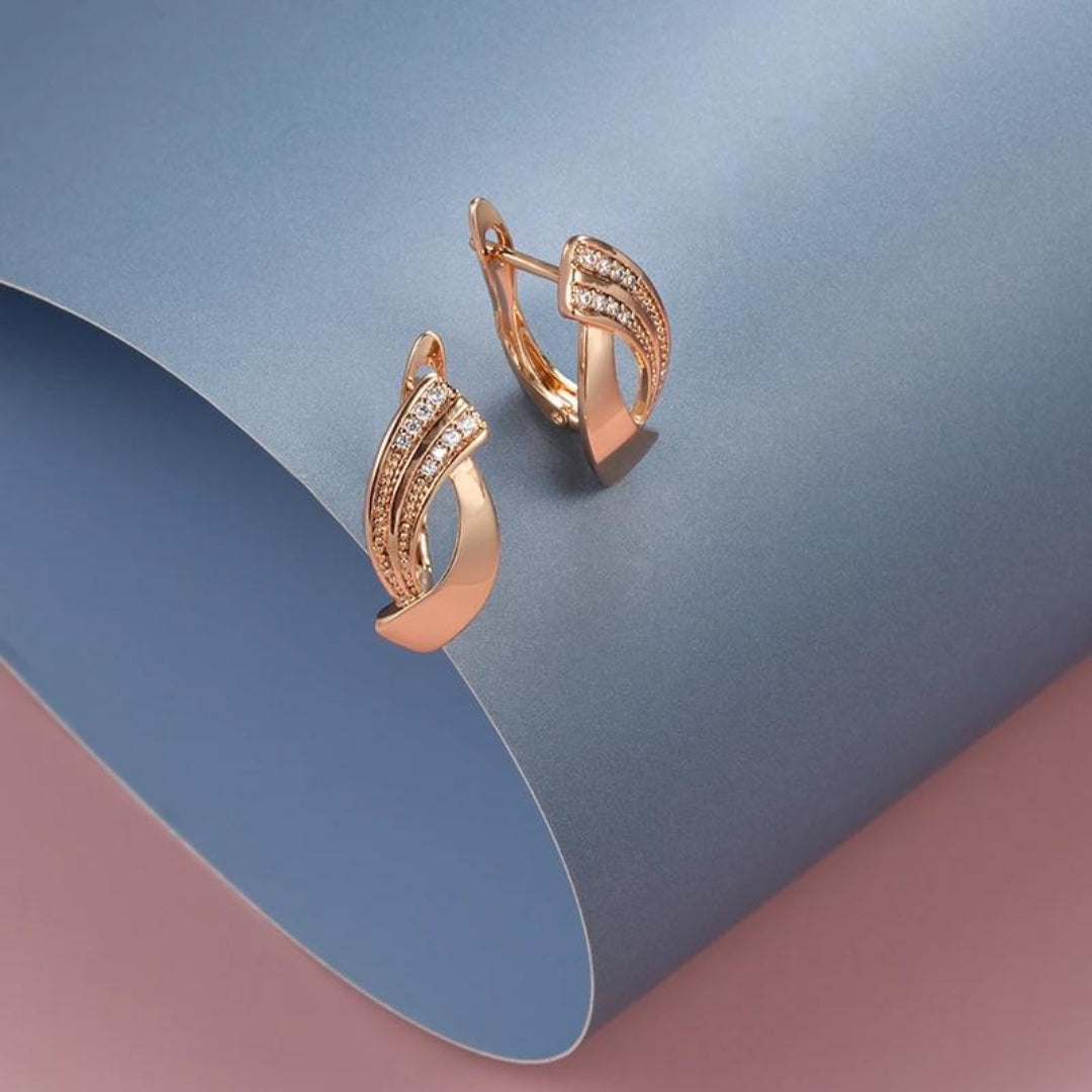Elegant Earrings with Zirconia in Rose Gold (BUY 1 GET 1 FREE)