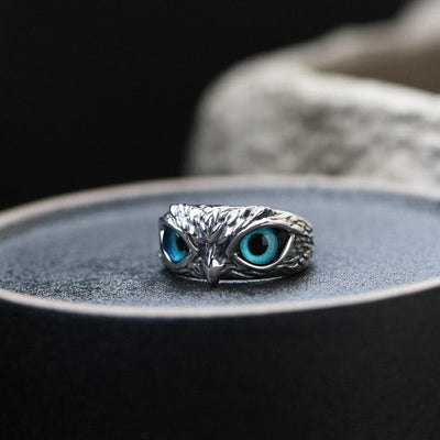Owl of Good Luck Adjustable Ring in Silver and Opal (BUY 1 GET 1 FREE)