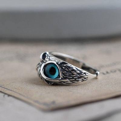 Owl of Good Luck Adjustable Ring in Silver and Opal (BUY 1 GET 1 FREE)