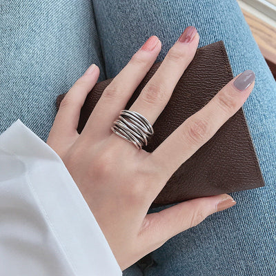 925 Sterling Silver Adjustable Layered Ring (BUY 1 GET 1 FREE)