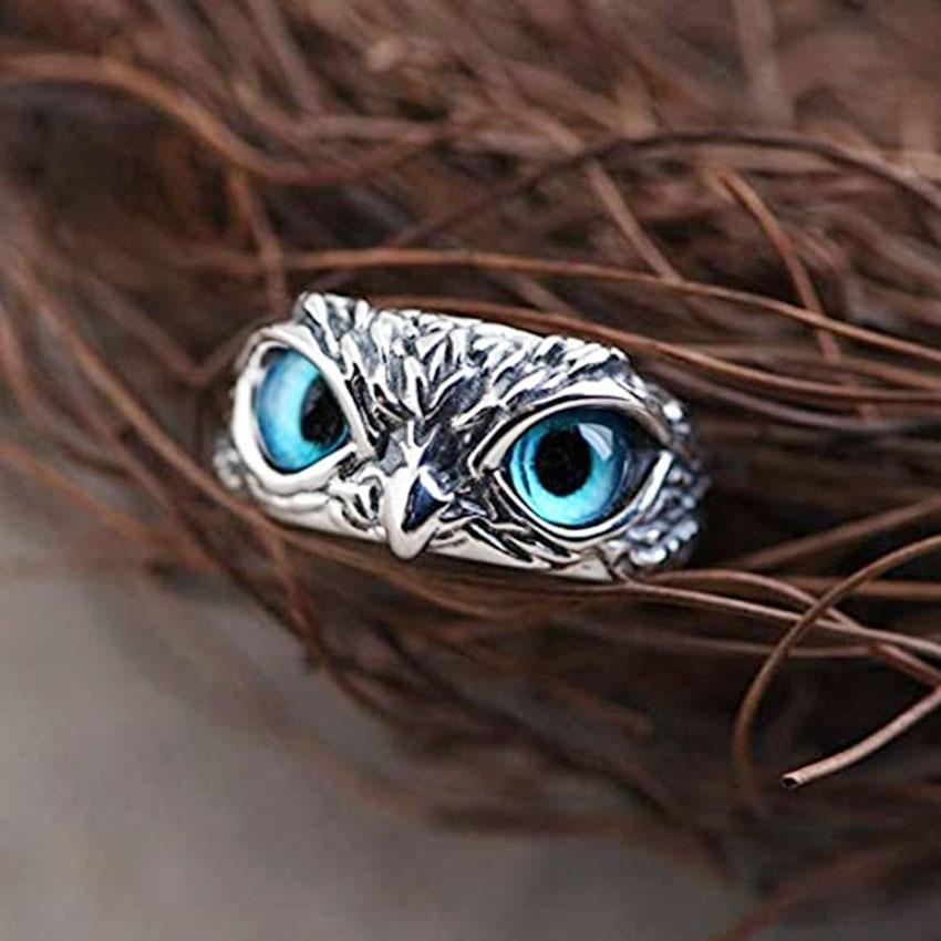 Owl of Good Luck Adjustable Ring in Silver and Opal (BUY 1 GET 1 FREE)