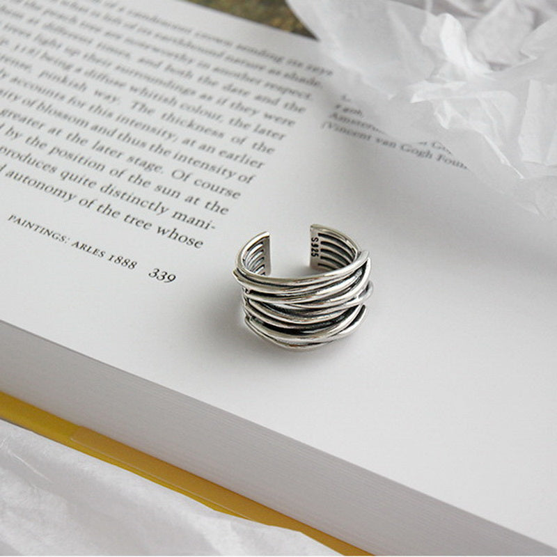 925 Sterling Silver Adjustable Layered Ring (BUY 1 GET 1 FREE)
