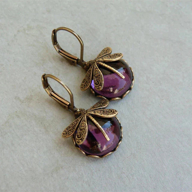 Spherical Dragonfly Earrings in Antique Gold (BUY 1 GET 1 FREE)