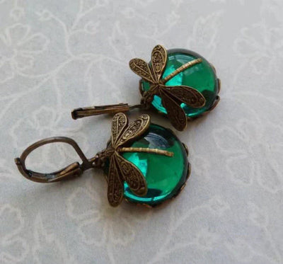 Spherical Dragonfly Earrings in Antique Gold (BUY 1 GET 1 FREE)