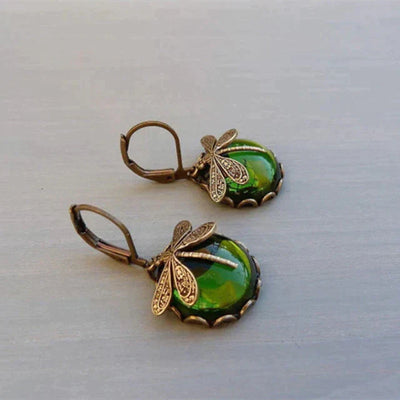 Spherical Dragonfly Earrings in Antique Gold (BUY 1 GET 1 FREE)
