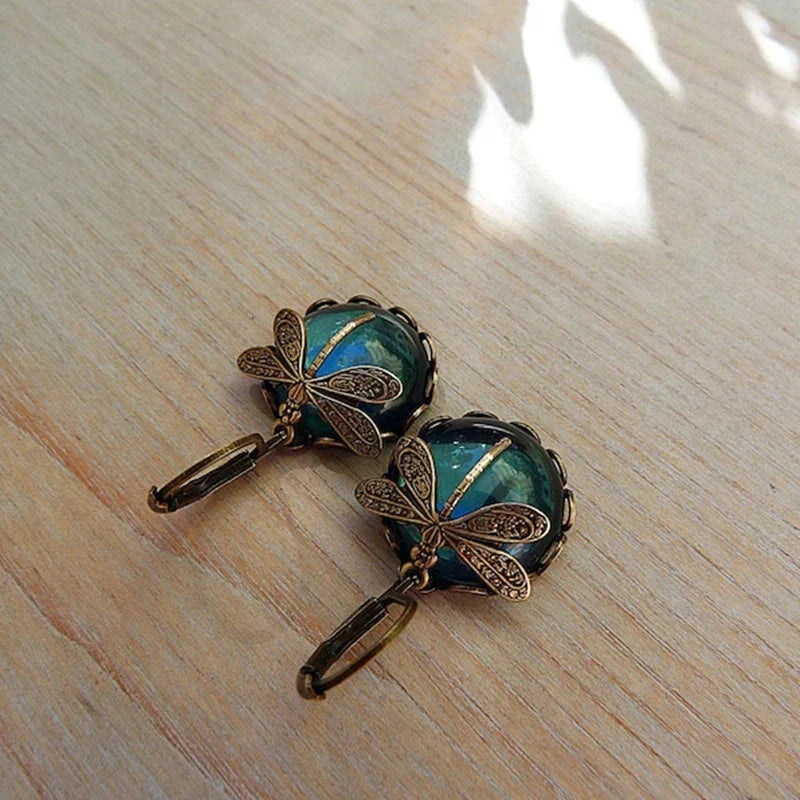 Spherical Dragonfly Earrings in Antique Gold (BUY 1 GET 1 FREE)