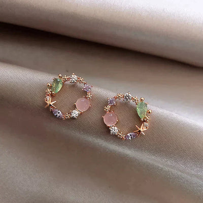 Crystal Floral Earrings in Rose Gold (BUY 1 GET 1 FREE)