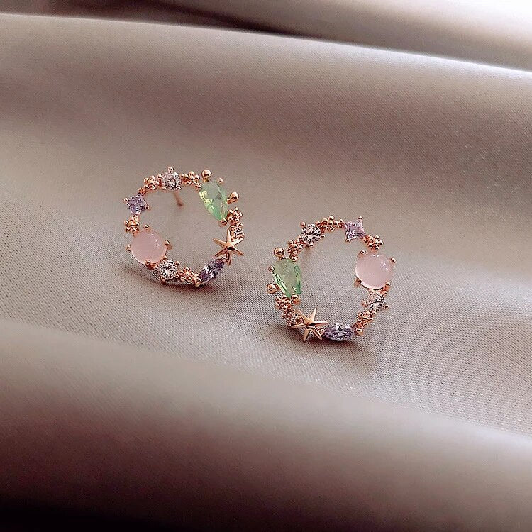 Crystal Floral Earrings in Rose Gold (BUY 1 GET 1 FREE)