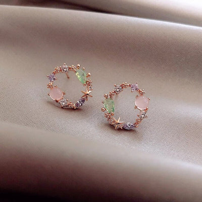 Crystal Floral Earrings in Rose Gold (BUY 1 GET 1 FREE)