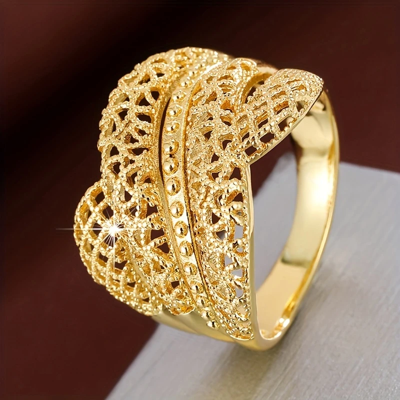 Mesh Hollow Gold Ring